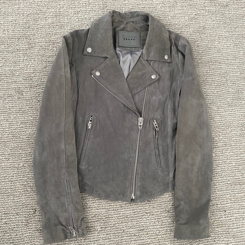 COPY - Gray Suede Moto Jacket size Small good condition